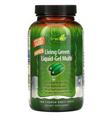Мужское здоровье Irwin Naturals, Men's Living Green Liquid-Gel Multi, 120 жидких гелевых капсул