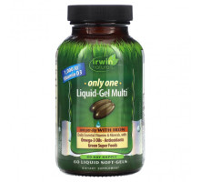 Витаминно-минеральные комплексы Irwin Naturals, Only One, мультивитамин в виде жидкого геля, с железом, 60 желатиновых капсул