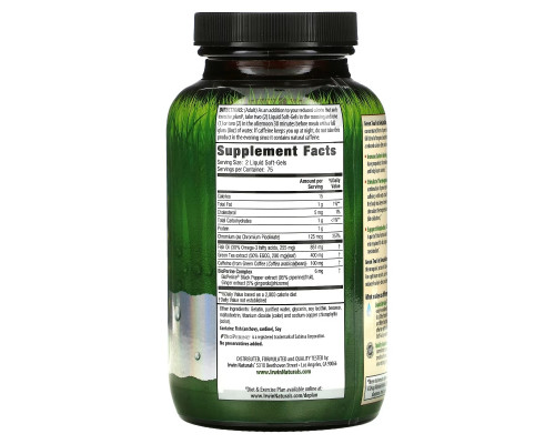 Irwin Naturals Зеленый чай для жирового обмен, улучшает метаболизм, 150 мягких капсул с жидкостью Irwin Naturals Зеленый чай для жирового обмен, улучшает метаболизм, 150 мягких капсул с жидкостью