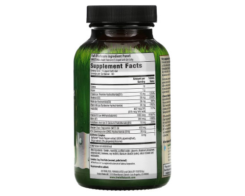 Irwin Naturals Мега B с быстрой энергией MCT's 60 жидких гелевых капсул Irwin Naturals Мега B с быстрой энергией MCT's 60 жидких гелевых капсул