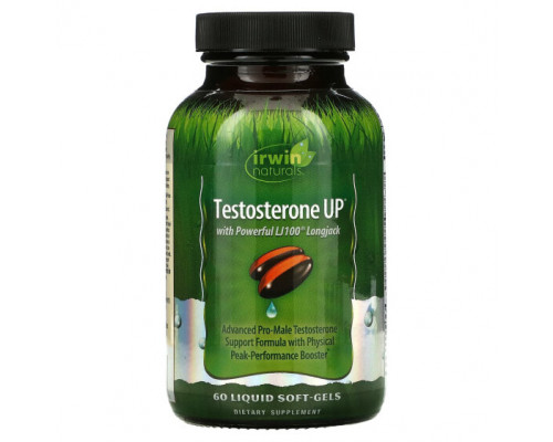 Мужское здоровье Irwin Naturals, Testosterone UP, 60 жидкостных желатиновых капсул Мужское здоровье Irwin Naturals, Testosterone UP, 60 жидкостных желатиновых капсул