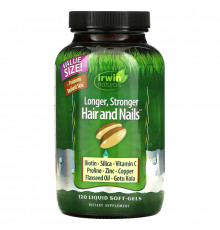Irwin Naturals Здоровая кожа и волосы Плюс ногти 120 жидких гелевых капсул