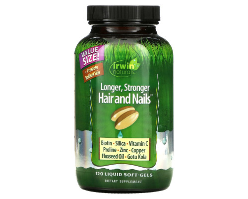 Irwin Naturals Здоровая кожа и волосы Плюс ногти 120 жидких гелевых капсул Irwin Naturals Здоровая кожа и волосы Плюс ногти 120 жидких гелевых капсул