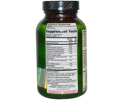 Irwin Naturals, Антивозрастные антиоксиданты , 60 гелевых капсул с жидким наполнителем Irwin Naturals, Антивозрастные антиоксиданты , 60 гелевых капсул с жидким наполнителем