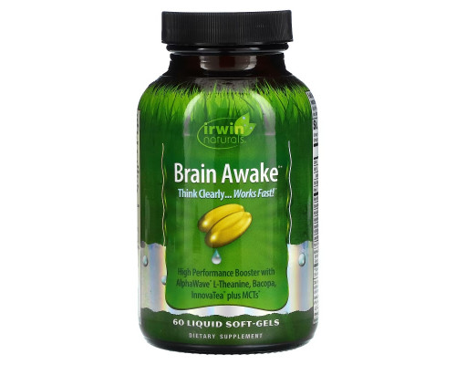 Irwin Naturals Brain Awake 60 жидких гелевых капсул Irwin Naturals Brain Awake 60 жидких гелевых капсул