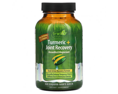 Имбирь и куркума Irwin Naturals, Куркума После занитий спортом, С магнием, 60 жидких капсул Имбирь и куркума Irwin Naturals, Куркума После занитий спортом, С магнием, 60 жидких капсул