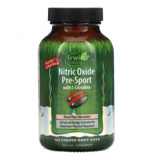 Оксид азота Irwin Naturals, Оксид азота перед занятиями спортом с L-цитруллином, 60 желатиновых капсул
