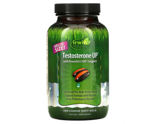 Мужское здоровье Irwin Naturals, Testosterone UP, тестостерон, 120 капсул с жидкостью Мужское здоровье Irwin Naturals, Testosterone UP, тестостерон, 120 капсул с жидкостью
