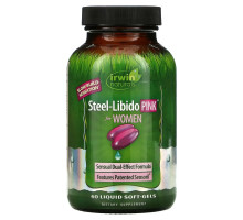 Irwin Naturals, Steel-Libido, Pink, For Women, 60 Liquid Soft-Gels