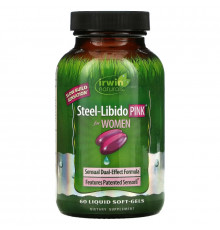 Irwin Naturals, Steel-Libido, Pink, For Women, 60 Liquid Soft-Gels