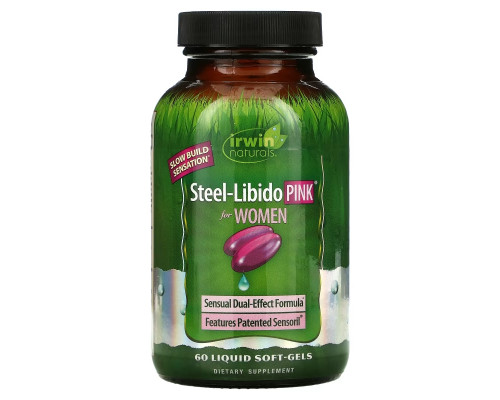 Irwin Naturals, Steel-Libido, Pink, For Women, 60 Liquid Soft-Gels Irwin Naturals, Steel-Libido, Pink, For Women, 60 Liquid Soft-Gels