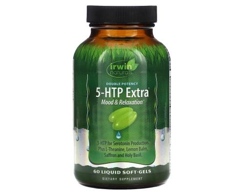 Irwin Naturals, Двойная Эффективность, 5-HTP Экстра, 60 Жидкие Гелиевые Капсулы Irwin Naturals, Двойная Эффективность, 5-HTP Экстра, 60 Жидкие Гелиевые Капсулы