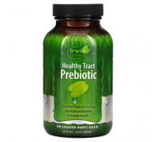 Пребиотики и пробиотики Irwin Naturals, Healthy Tract Prebiotic, пребиотик для здоровья кишечника, 60 капсул с жидкостью