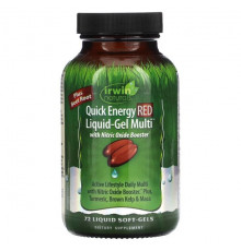 Витаминно-минеральные комплексы Irwin Naturals, Красные гелевые капсулы с жидким содержимым для быстрого получения энергии, 72 капсулы с жидким центром
