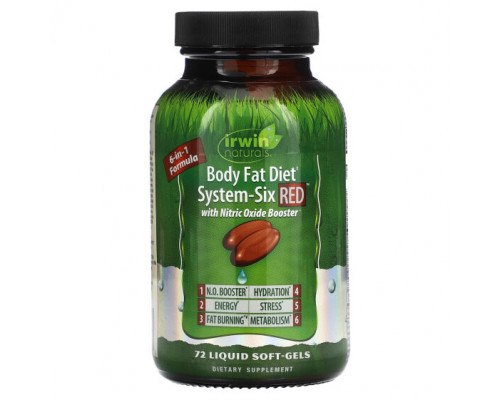 Для похудения и контроля веса Irwin Naturals, Красные капсулы, шестикомпонентная супер система, 72 капсулы с жидким содержимым Для похудения и контроля веса Irwin Naturals, Красные капсулы, шестикомпонентная супер система, 72 капсулы с жидким содержимым