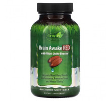 Улучшение памяти и работы мозга Irwin Naturals, Brain Awake Red, добавка для улучшения работы мозга, 60 желатиновых капсул