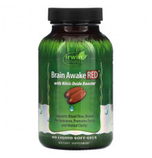 Улучшение памяти и работы мозга Irwin Naturals, Brain Awake Red, добавка для улучшения работы мозга, 60 желатиновых капсул