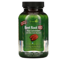 Irwin Naturals, Beet Root RED, Max-Conversion with Nitric Oxide Booster, 60 Liquid Soft-Gels