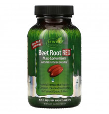 Irwin Naturals, Beet Root RED, Max-Conversion with Nitric Oxide Booster, 60 Liquid Soft-Gels