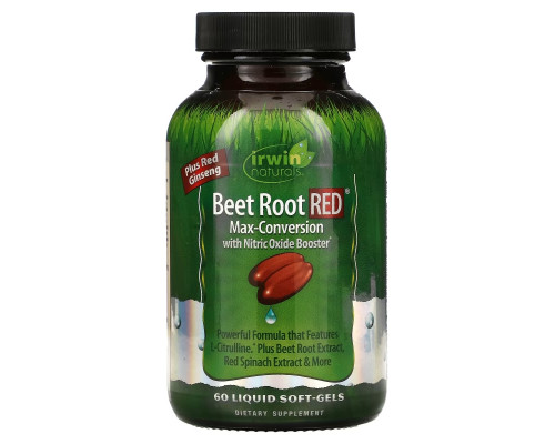 Irwin Naturals, Beet Root RED, Max-Conversion with Nitric Oxide Booster, 60 Liquid Soft-Gels Irwin Naturals, Beet Root RED, Max-Conversion with Nitric Oxide Booster, 60 Liquid Soft-Gels