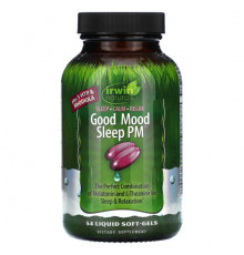 Для здорового сна Irwin Naturals, Good Mood Sleep PM, добавка для улучшения сна, 54 желатиновых капсулы