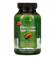 Irwin Naturals, 2 in 1 Kidney & Liver Super Cleanse, 60 желатиновых капсул