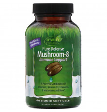 Irwin Naturals, Immune Support, смесь из 8 грибов для защиты иммунной системы, 60 желатиновых капсул