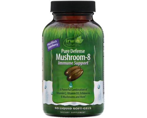 Irwin Naturals, Immune Support, смесь из 8 грибов для защиты иммунной системы, 60 желатиновых капсул Irwin Naturals, Immune Support, смесь из 8 грибов для защиты иммунной системы, 60 желатиновых капсул