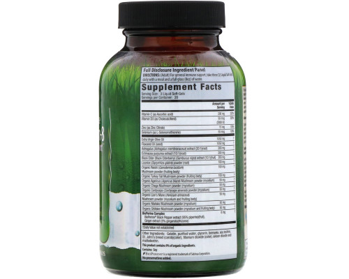 Irwin Naturals, Immune Support, смесь из 8 грибов для защиты иммунной системы, 60 желатиновых капсул Irwin Naturals, Immune Support, смесь из 8 грибов для защиты иммунной системы, 60 желатиновых капсул