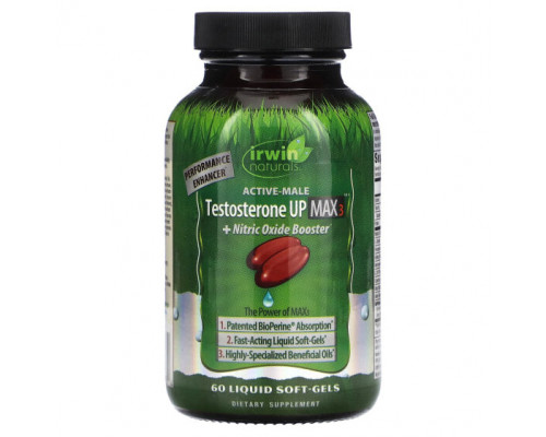 Оксид азота Active-Male, Testosterone Up Max 3 + Nitric Oxide Booster, 60 Liquid Soft-Gels Оксид азота Active-Male, Testosterone Up Max 3 + Nitric Oxide Booster, 60 Liquid Soft-Gels