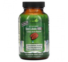 Мужское здоровье Irwin Naturals, Steel Libido Max 3 + бустер с оксидом азота, 75 желатиновых капсул