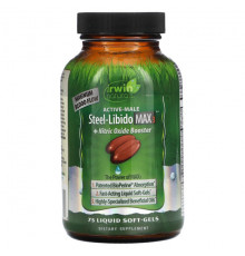 Мужское здоровье Irwin Naturals, Steel Libido Max 3 + бустер с оксидом азота, 75 желатиновых капсул