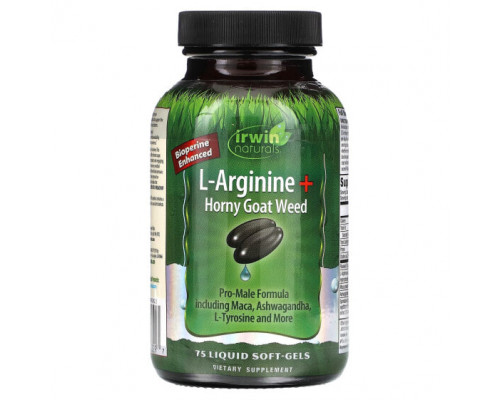 Мужское здоровье L-Arginine + Horny Goat Weed, 75 Liquid Soft-Gels Мужское здоровье L-Arginine + Horny Goat Weed, 75 Liquid Soft-Gels