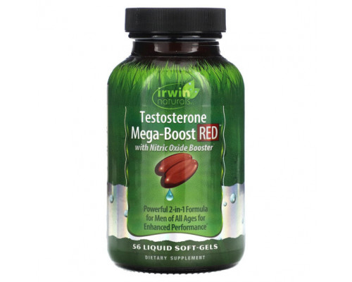 Мужское здоровье Irwin Naturals, Testosterone Mega-Boost Red, 56 желатиновых капсул Мужское здоровье Irwin Naturals, Testosterone Mega-Boost Red, 56 желатиновых капсул
