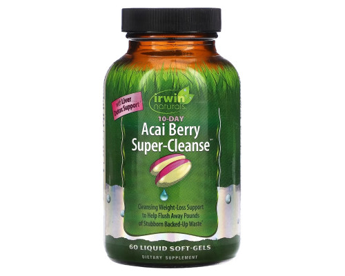 Irwin Naturals, Acai Berry Super-Cleanse, 60 Liquid Soft-Gels Irwin Naturals, Acai Berry Super-Cleanse, 60 Liquid Soft-Gels