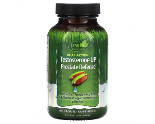 Мужское здоровье Irwin Naturals, Testosterone UP Prostate Defense, двойного действия, 60 мягких таблеток Мужское здоровье Irwin Naturals, Testosterone UP Prostate Defense, двойного действия, 60 мягких таблеток