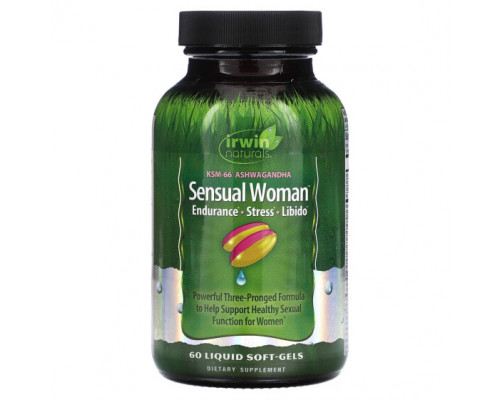 Женское здоровье Irwin Naturals, Sensual Women, Endurance, Stress, Libido, 60 мягких таблеток с жидкостью Женское здоровье Irwin Naturals, Sensual Women, Endurance, Stress, Libido, 60 мягких таблеток с жидкостью