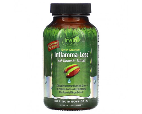 Растительные экстракты и настойки Irwin Naturals, Inflamma-Less с экстрактом турмацина, повышенная сила действия, 60 мягких таблеток Растительные экстракты и настойки Irwin Naturals, Inflamma-Less с экстрактом турмацина, повышенная сила действия, 60 мягких таблеток
