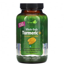 Имбирь и куркума Irwin Naturals, Куркума для всего тела + комплекс куркумина C3, 120 мягких таблеток