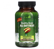 Улучшение памяти и работы мозга Irwin Naturals, Healthy Brain, для здоровья на весь день, 60 мягких таблеток