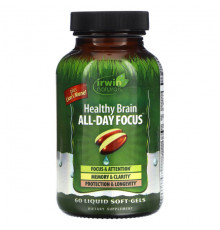 Улучшение памяти и работы мозга Irwin Naturals, Healthy Brain, для здоровья на весь день, 60 мягких таблеток