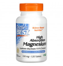 Doctor's Best Магний Высокая абсорбция 100% Хелатный 120 таблеток