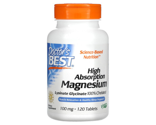 Doctor's Best Магний Высокая абсорбция 100% Хелатный 120 таблеток Doctor's Best Магний Высокая абсорбция 100% Хелатный 120 таблеток