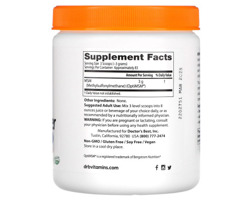 Doctor's Best Best МСМ порошок 88 унций (250 г)