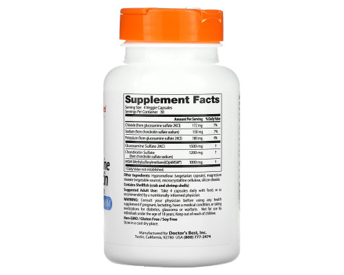 Doctor's Best Glucosamine Chondroitin MSM 120 Capsules Doctor's Best Glucosamine Chondroitin MSM 120 Capsules