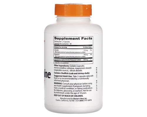 Doctor's Best Сульфат глюкозамина Best 750 мг 180 капсул Doctor's Best Сульфат глюкозамина Best 750 мг 180 капсул
