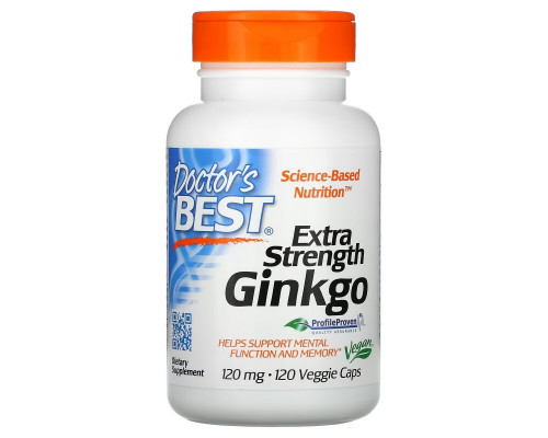 Doctor's Best Гинкго Дополнительного Действия 120 овощных капсул Doctor's Best Гинкго Дополнительного Действия 120 овощных капсул