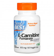 Doctor's Best, L-карнитин фумарат с биосинт карнитином, 855 мг, 60 вегакапсул