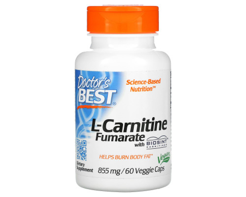 Doctor's Best, L-карнитин фумарат с биосинт карнитином, 855 мг, 60 вегакапсул Doctor's Best, L-карнитин фумарат с биосинт карнитином, 855 мг, 60 вегакапсул