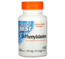 Doctor's Best, D-фенилаланин, 500 мг, 60 вегетарианских капсул